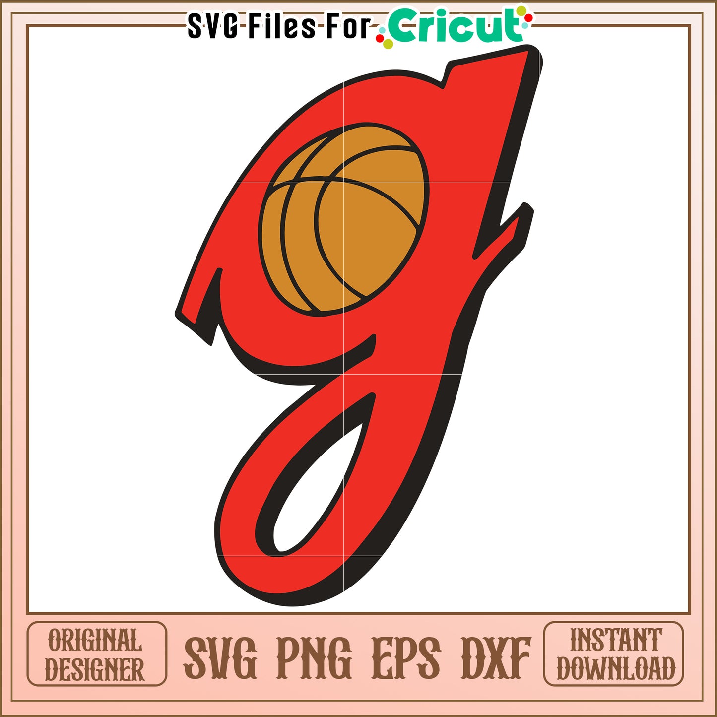 Basketball Letter G SVG Design for Cricut, Perfect for Sports Projects