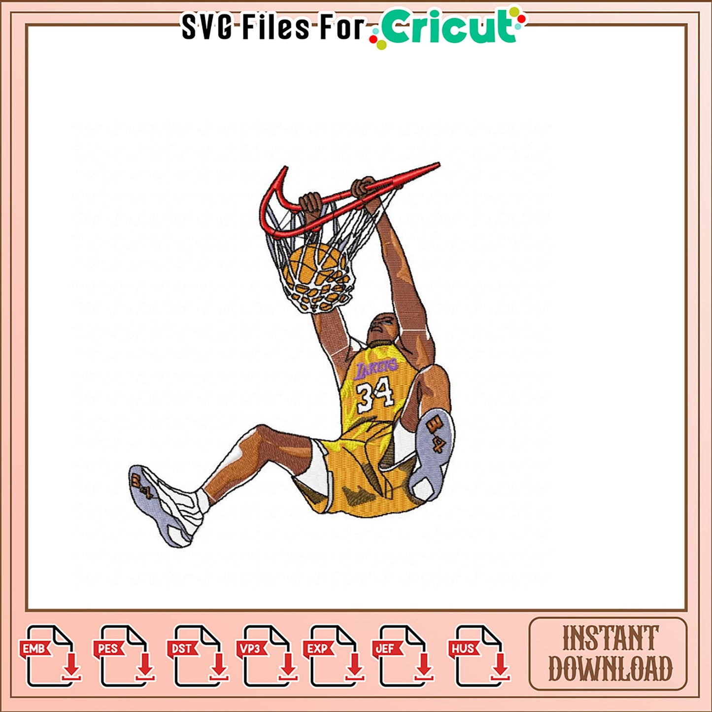 Basketball Player Embroidery Design Instant Download