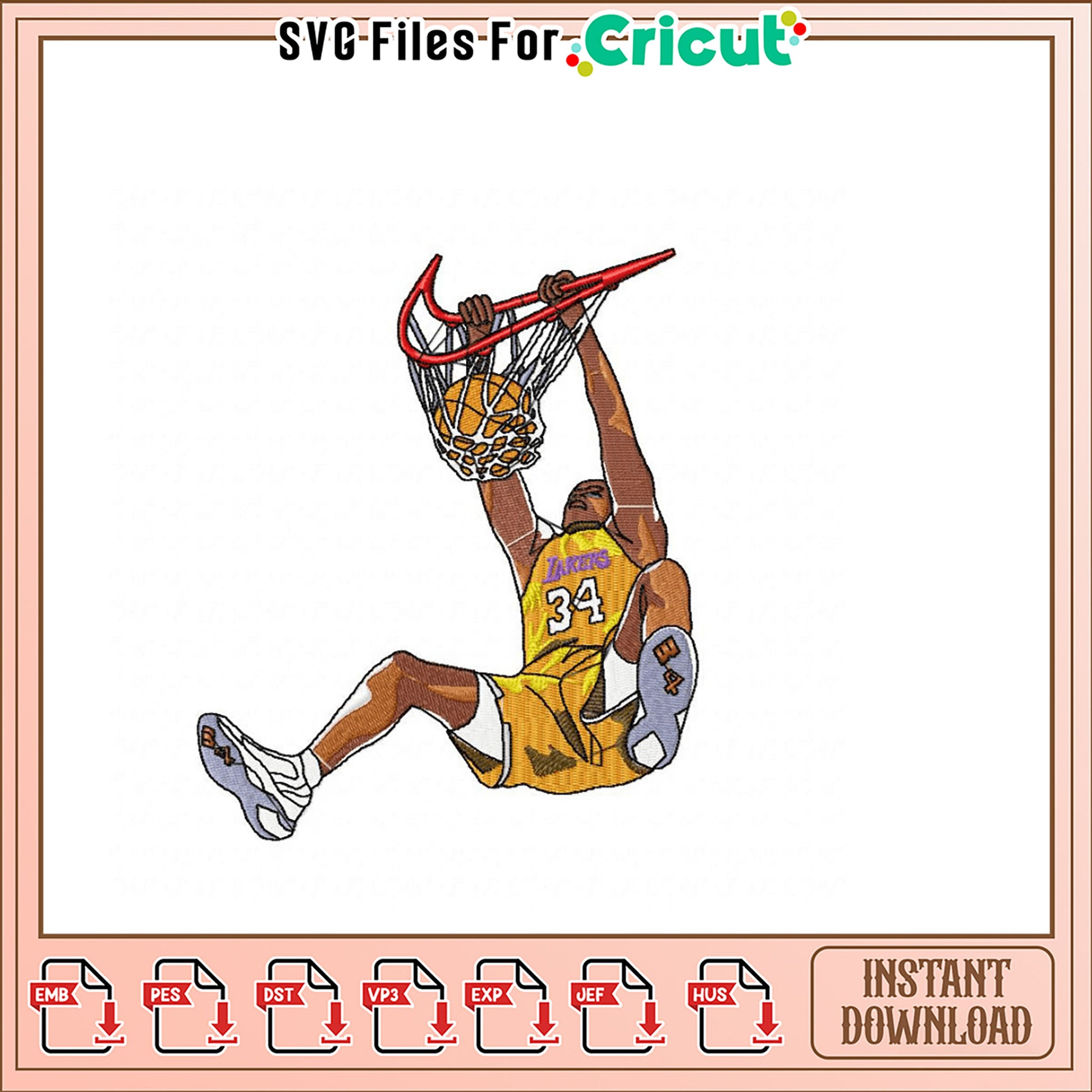 Basketball Player Embroidery Design Instant Download