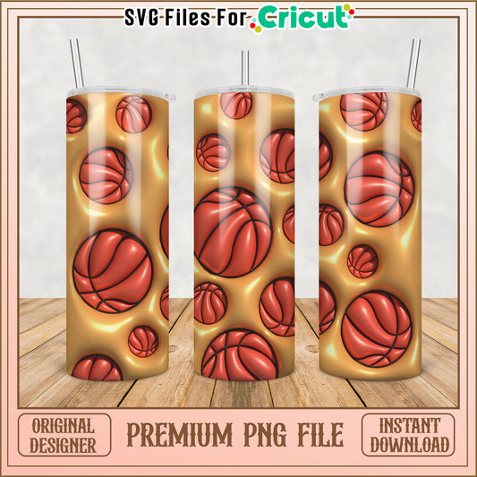 Basketball Tumbler Design Premium PNG File Instant Download