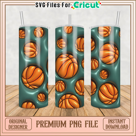 Basketball Tumbler PNG Design