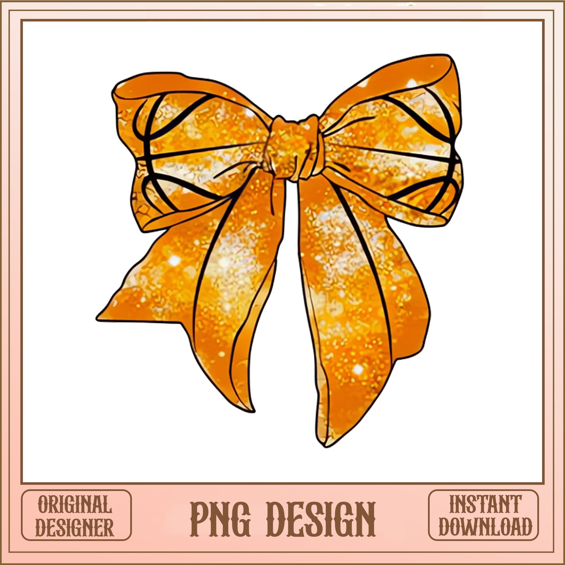 Basketball Bow PNG, Coquette Sports Bow, Glitter Bow PNG