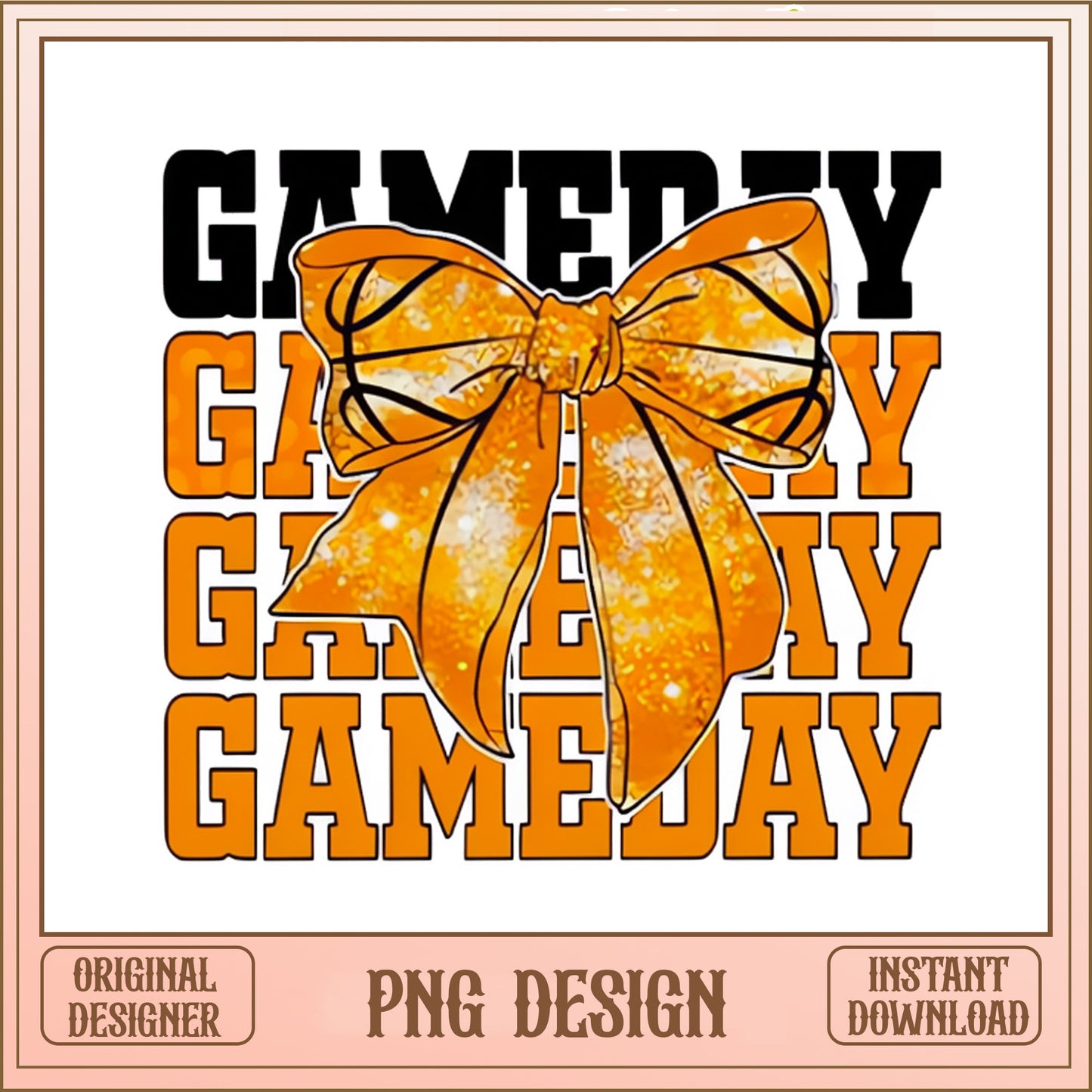 Basketball Game Day Coquette Bow PNG, Game Day PNG, Sports PNG