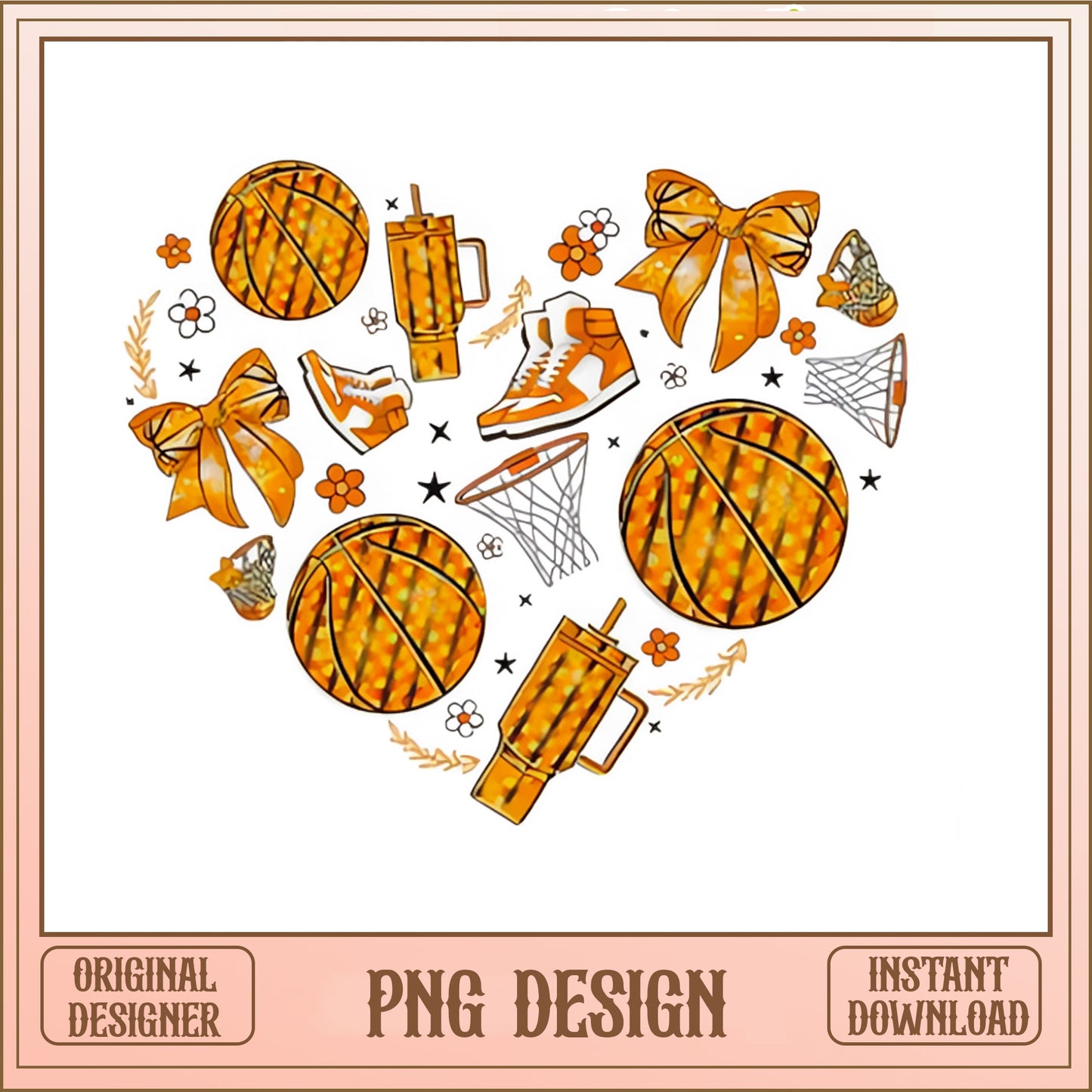 Basketball Heart PNG, Coquette Basketball Shirt, Sports Mom PNG
