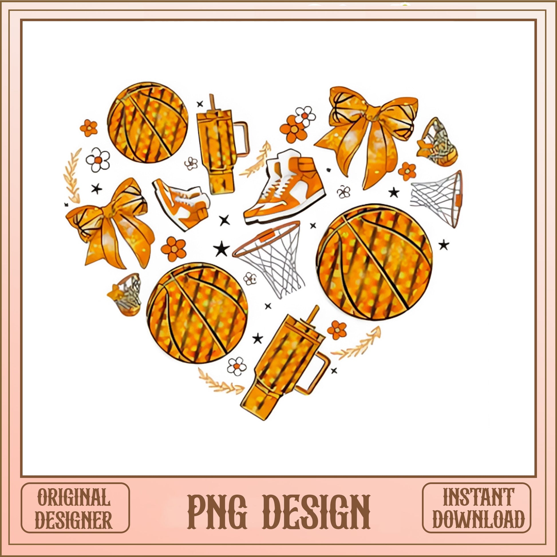 Basketball Heart PNG, Coquette Basketball Shirt, Sports Mom PNG