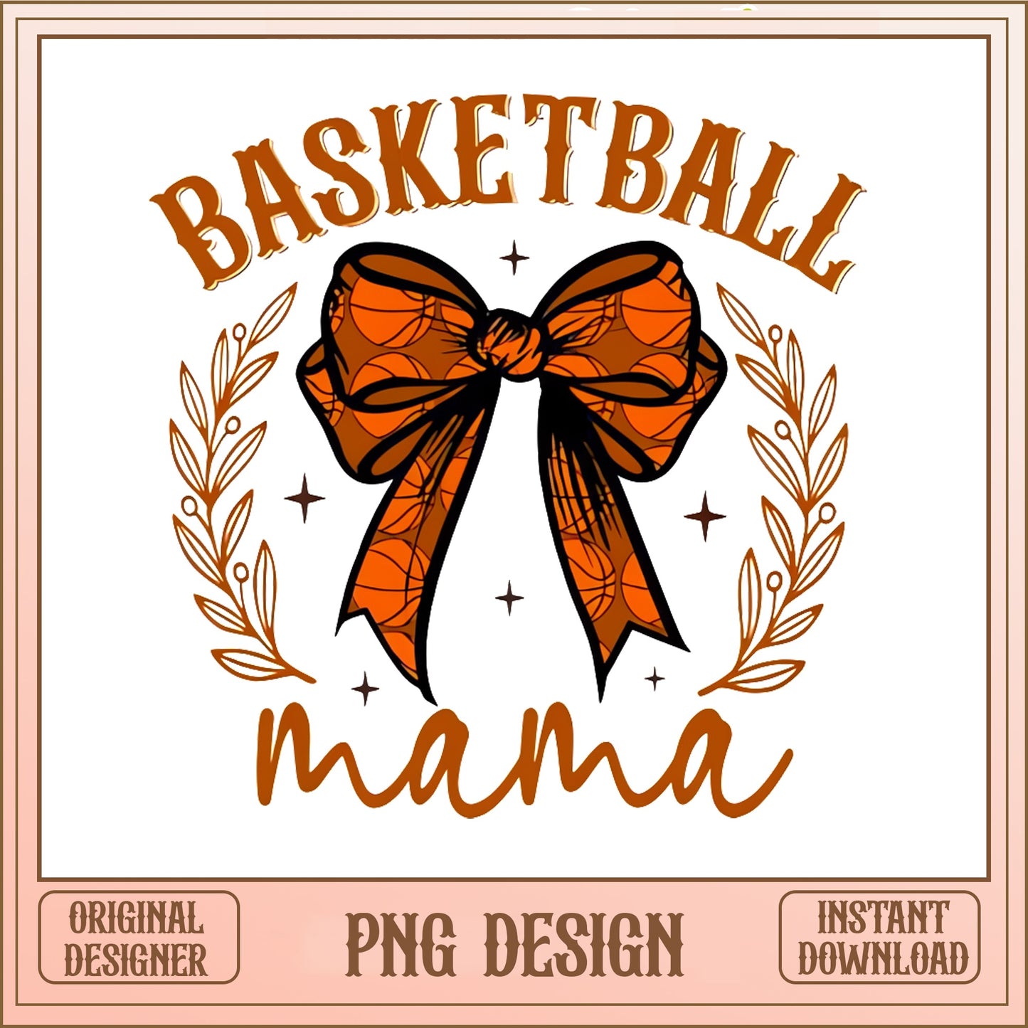Basketball Mama PNG, Coquette Bow Sports Mom, Game Day PNG