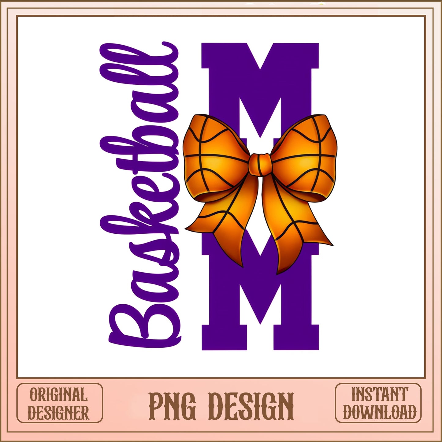 Basketball Mom PNG, Coquette Bow Basketball, Sport Mom PNG