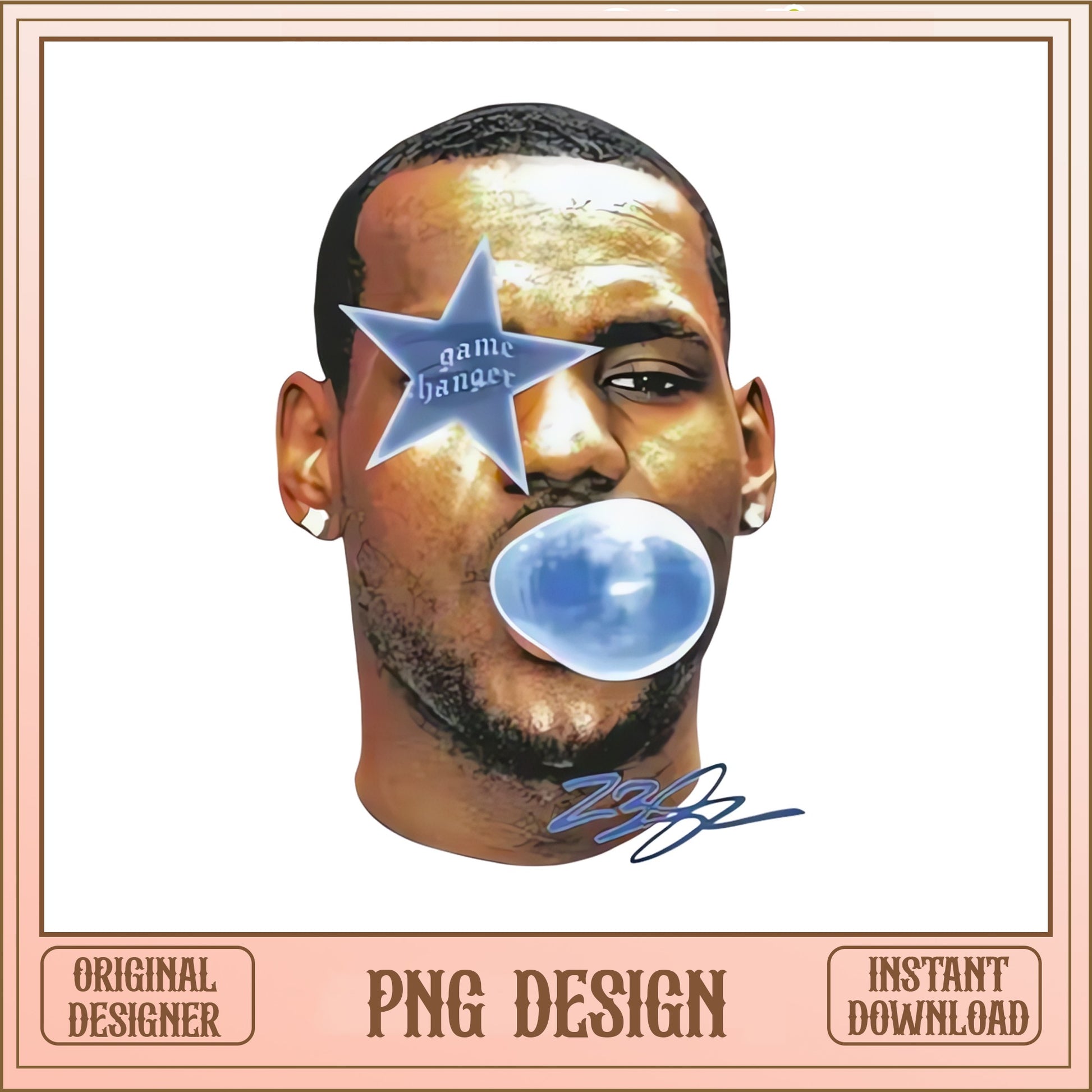 Basketball Player Bubblegum Star PNG, Game Changer PNG, Sublimation PNG Design