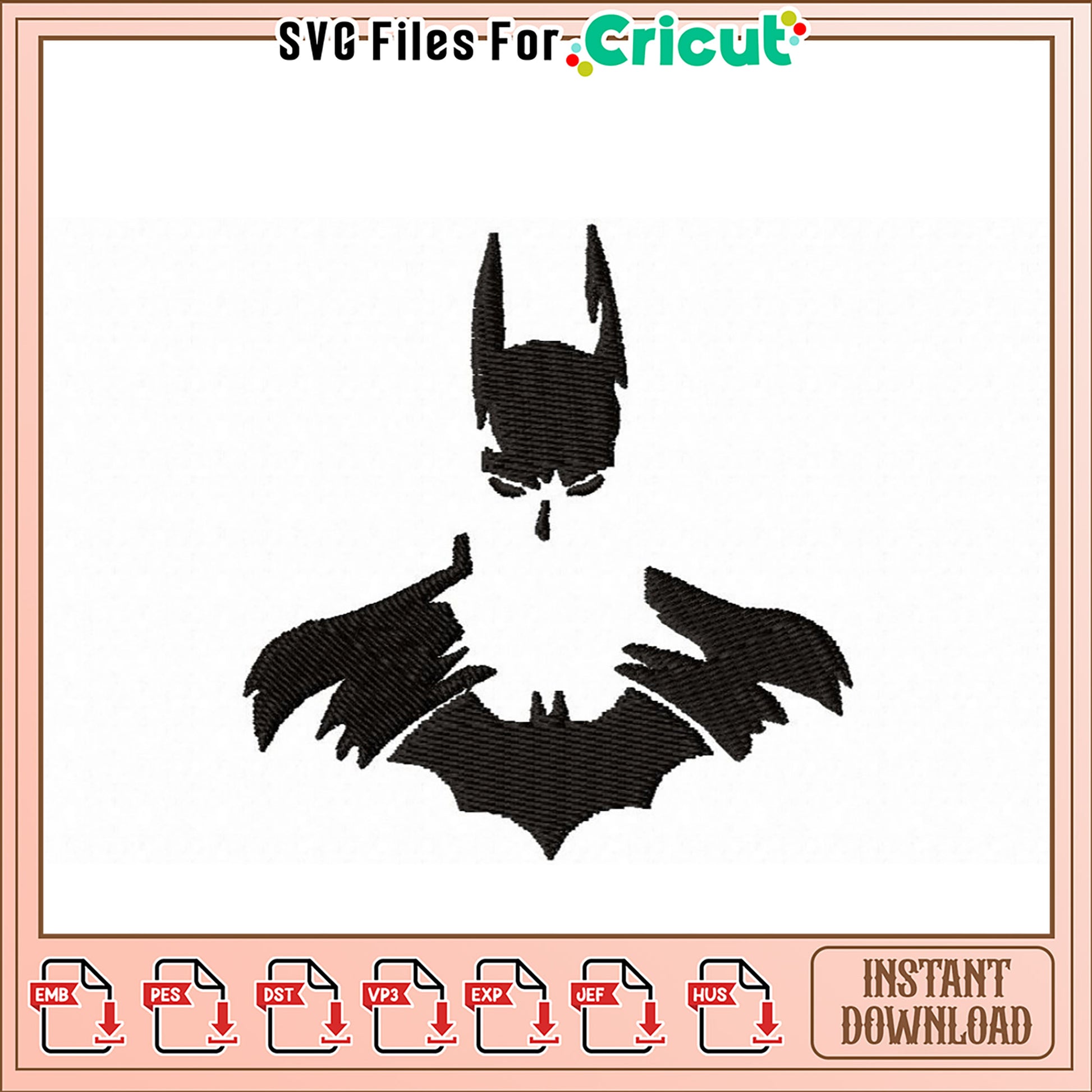 Batman Embroidery Design Instant Download File 40x50cm