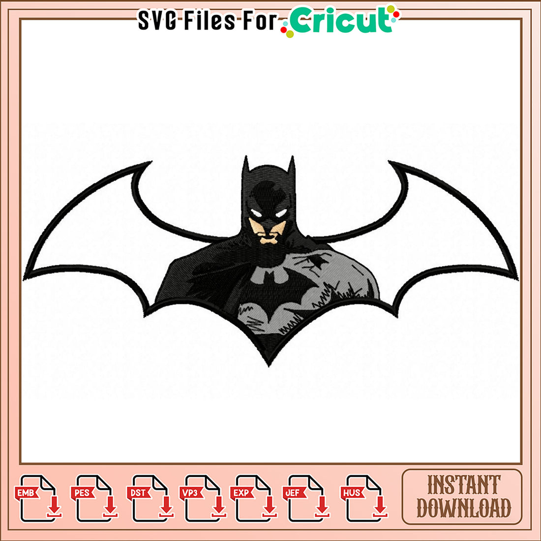 Batman Embroidery Design for Machine Stitching Download – svg files for ...