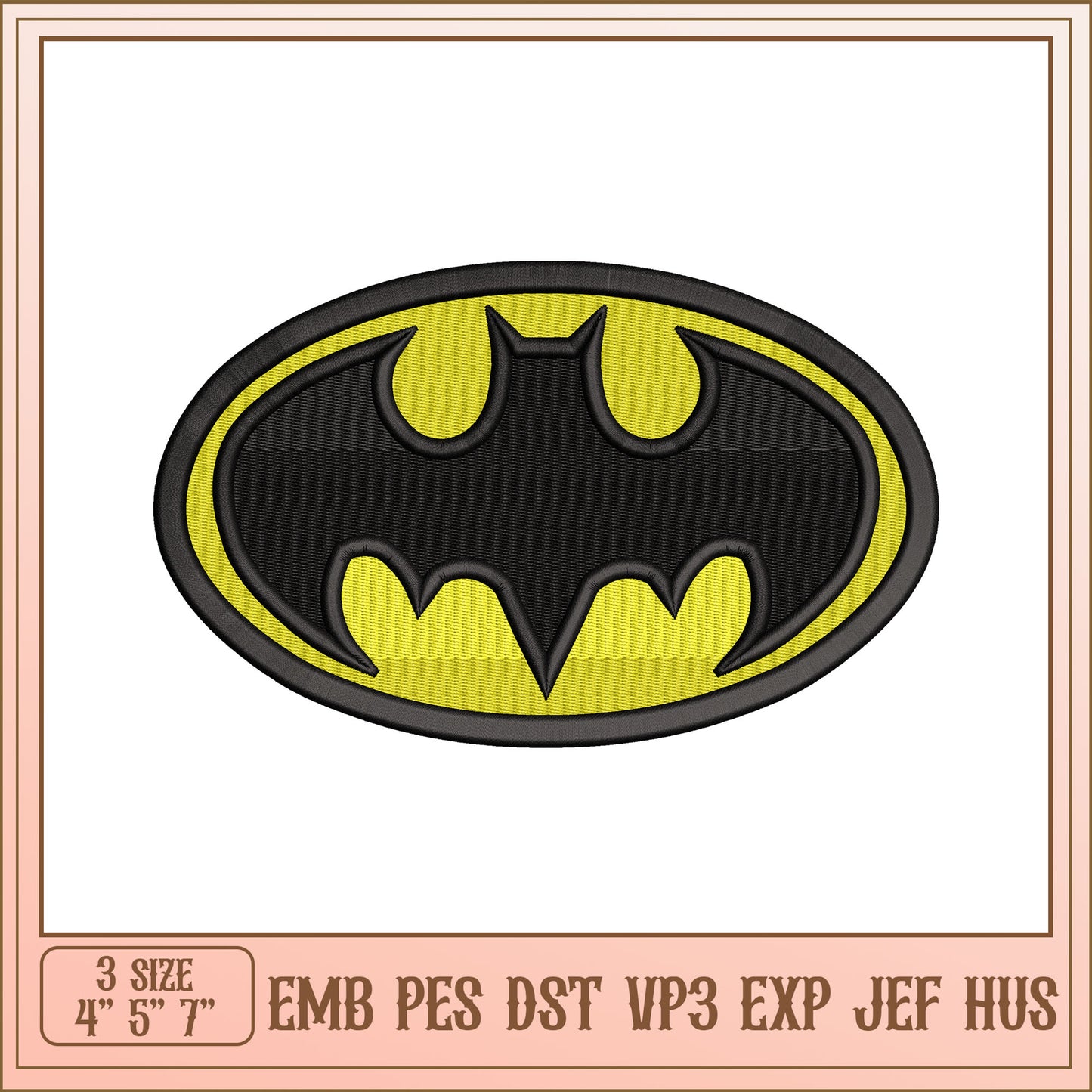 Batman Logo Embroidery Design