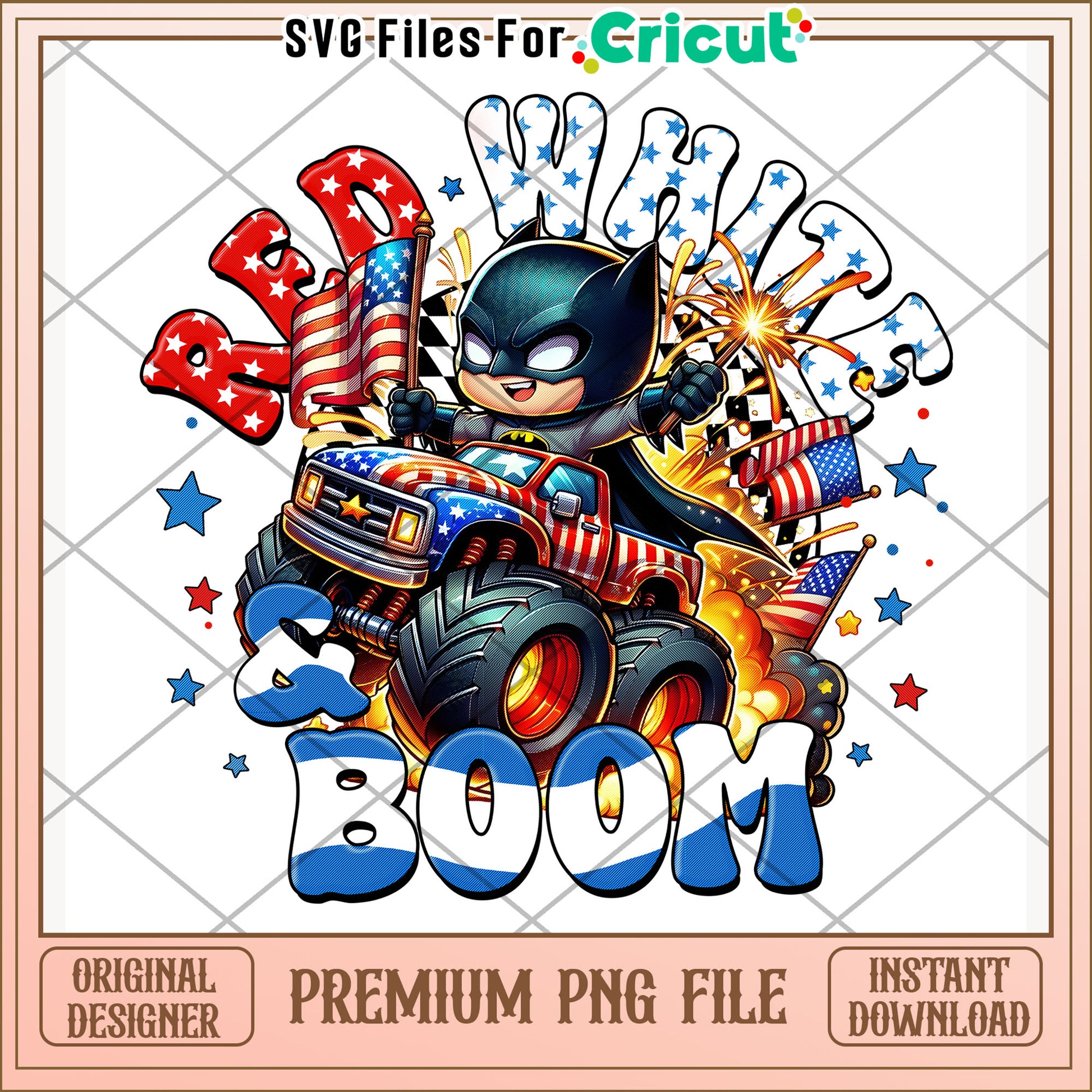 Batman red white and boom png, independence day png, freedom america png
