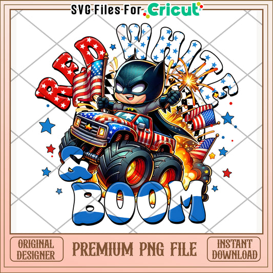Batman red white and boom png, independence day png, freedom america png