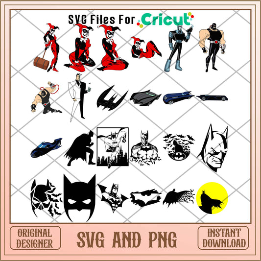 Cool superman svg bundle, Batman characters svg - Svgfileforcricut