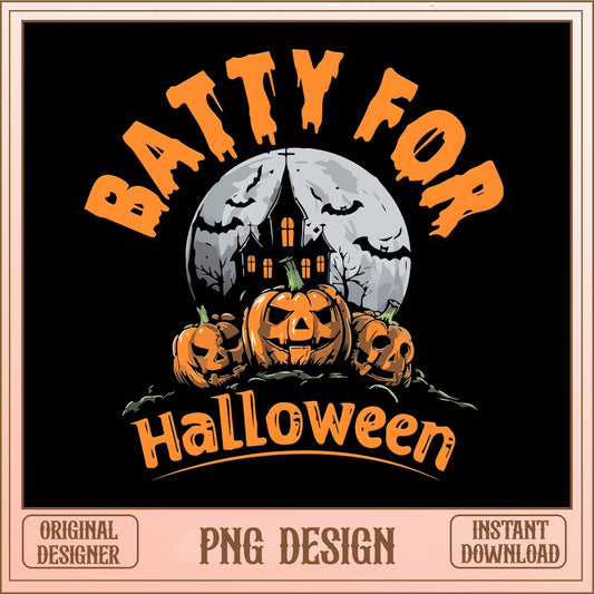 Batty For Halloween PNG, Spooky Pumpkin Halloween PNG, Halloween PNG