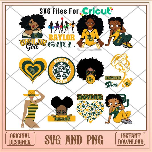 Baylor Bears girl svg, Baylor Bears svg bundle, NCAA svg 