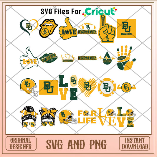 Baylor Bears love svg, Baylor Bears svg bundle, NCAA svg