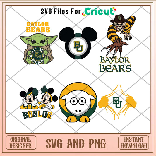 Baylor Bears Disney svg, Baylor Bears svg bundle, NCAA svg 