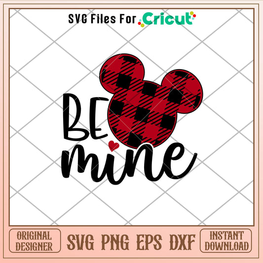 Be Mine Bufalo Ears, Be Mine Mickey Bufalo Svg