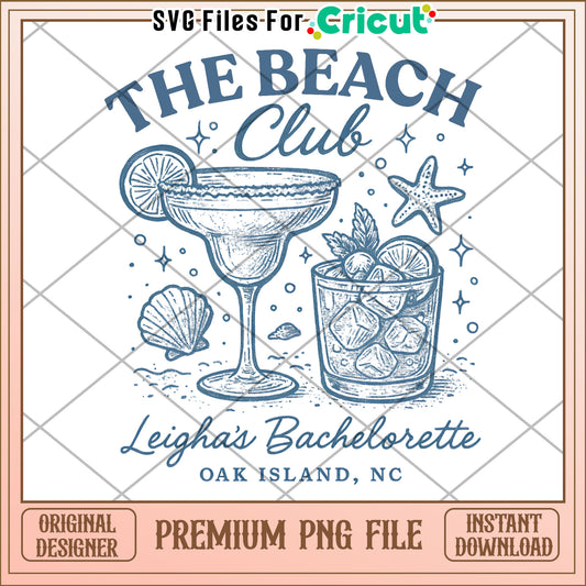 Beach Club Bachelorette Party Invitation PNG