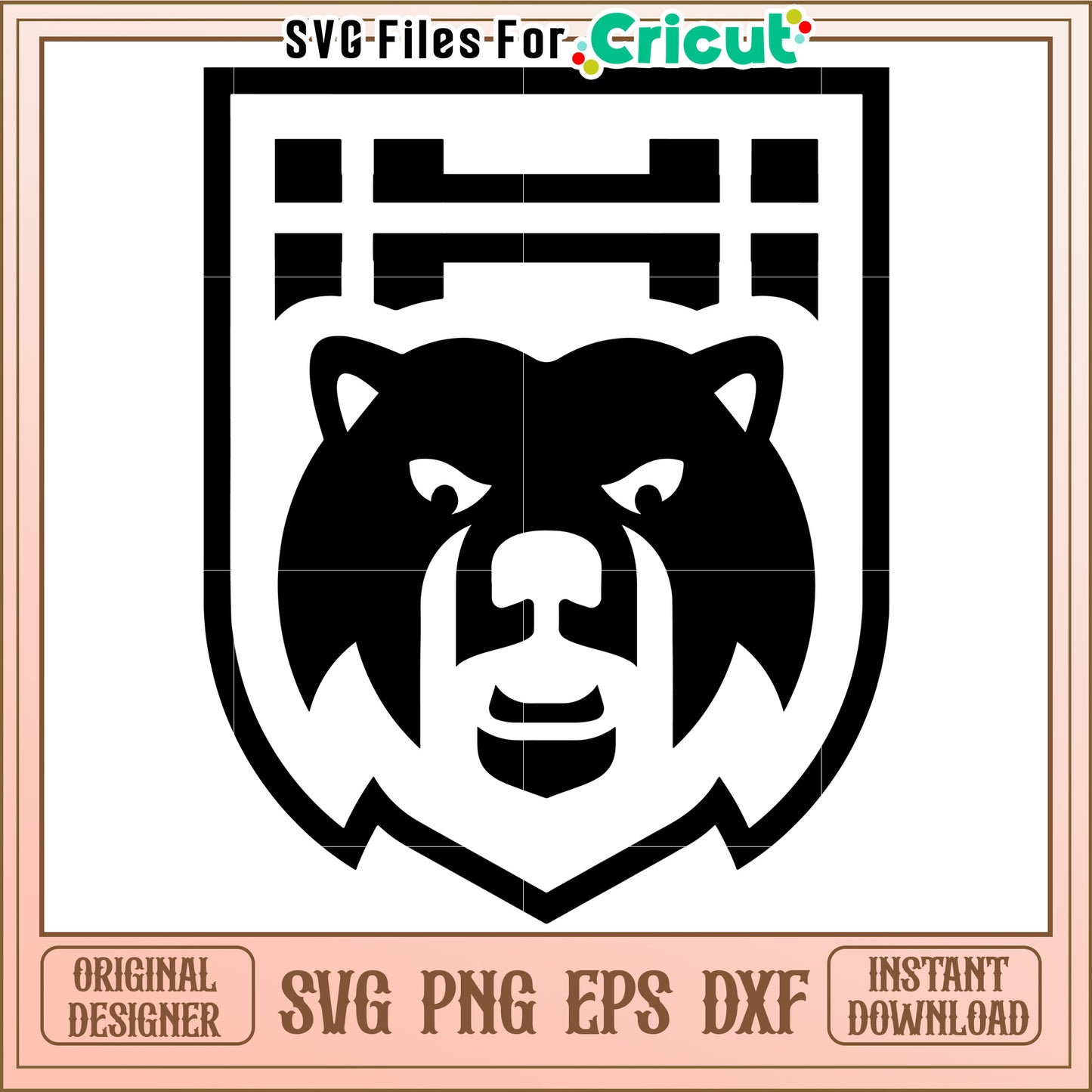 Bear Emblem SVG File for Cricut, Perfect for Sports and Design Projects