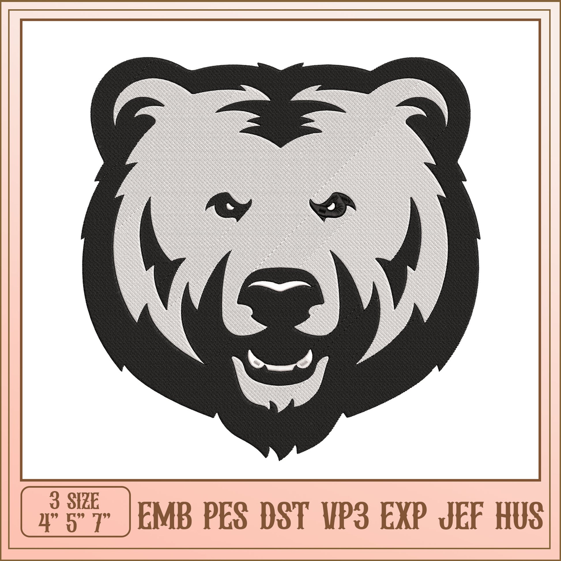 Bear Embroidery Design EMB PES DST VP3