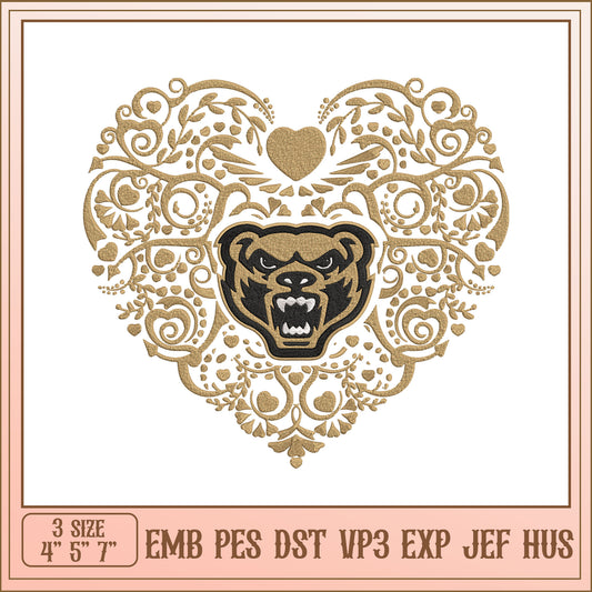 Bear Heart Embroidery Design - EMB PES DST VP3