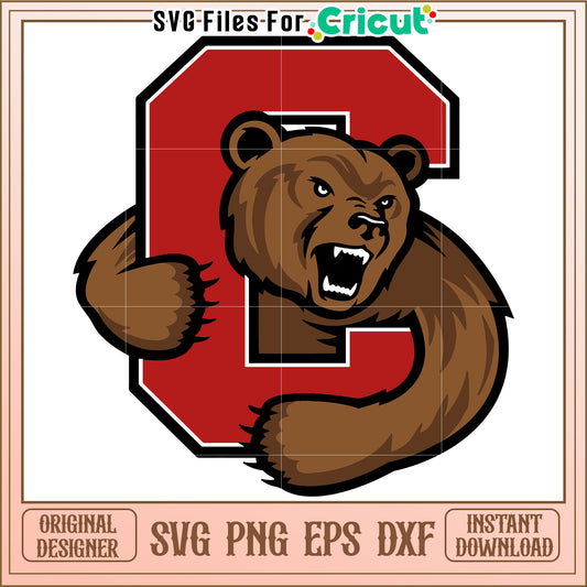 Bear Mascot Logo SVG Design, Ideal for Cricut Crafts and Projects