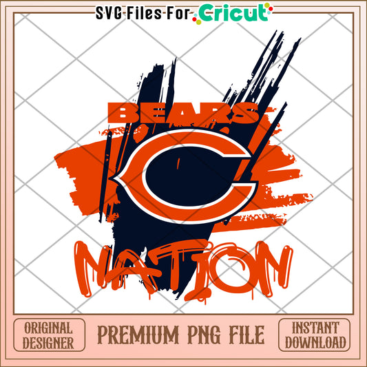 Bears Nation PNG Design for Cricut, Perfect for Sports Lovers