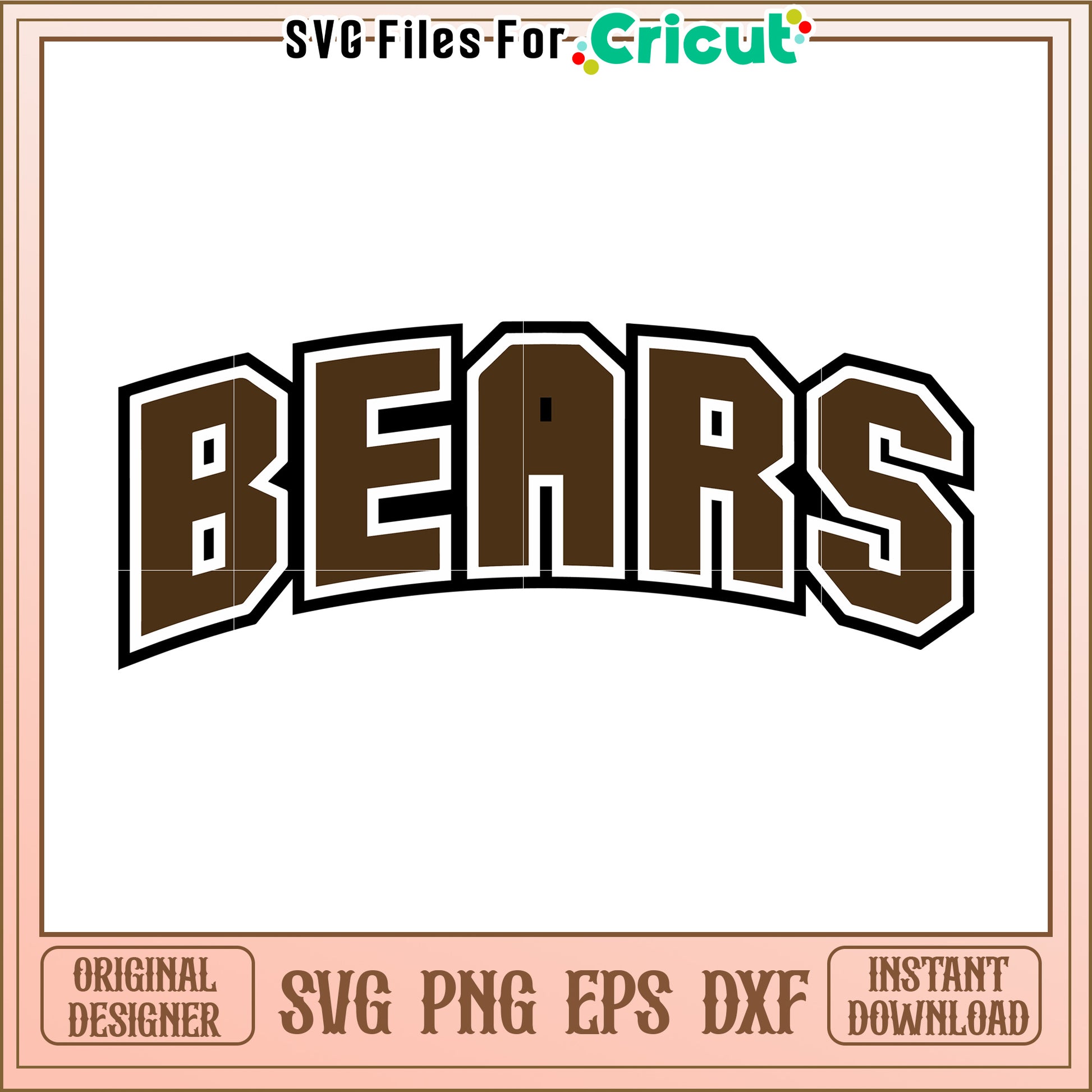 Bears SVG File for Cricut Projects, Perfect for Sports and Crafting Needs