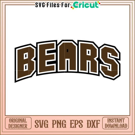 Bears SVG File for Cricut Projects, Perfect for Sports and Crafting Needs