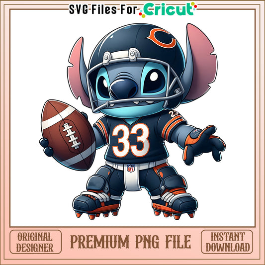 Bears Stitch and rugby ball png, Chicago Bears png, NFL png