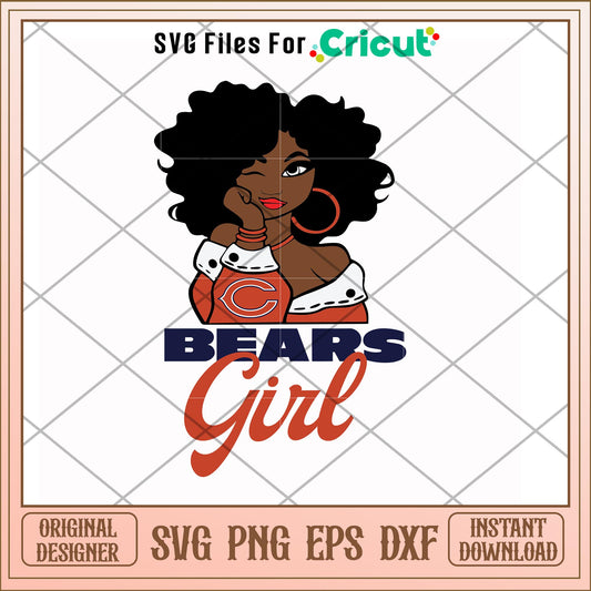 Bears Girl svg nfl football teams svg, Bears svg, new nfl svg