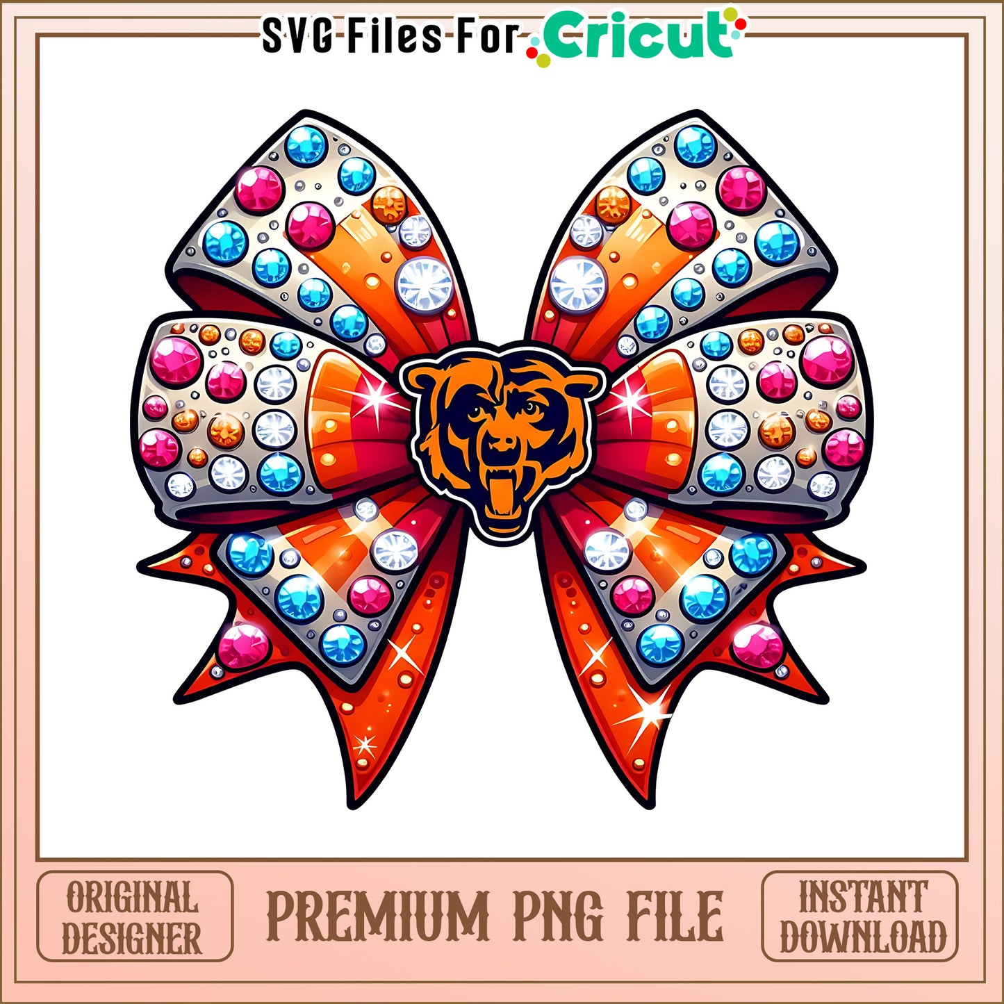 Bears logo vintage bow png, Chicago Bears png, NFL png