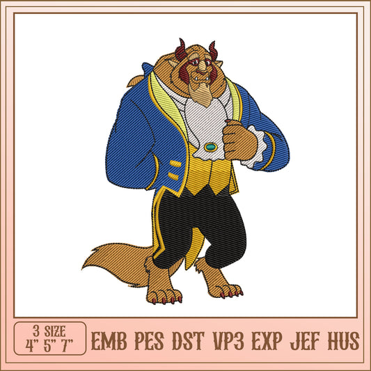 Beast Embroidery Design 3 Sizes