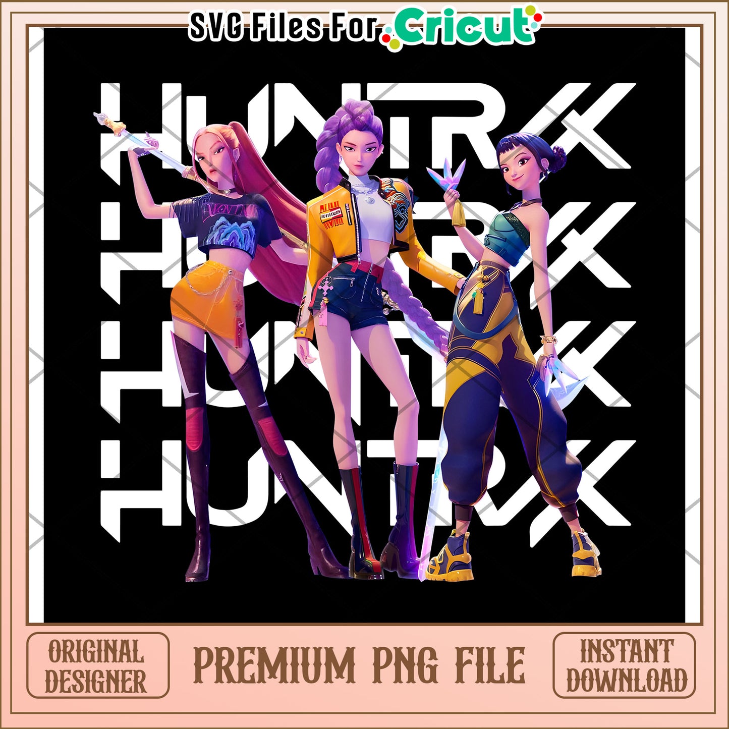 Beautiful design of huntrix png, kpop png, korean anime png