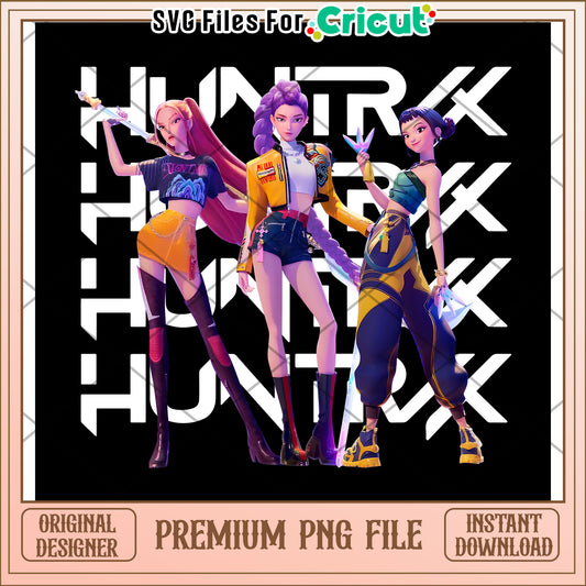 Beautiful design of huntrix png, kpop png, korean anime png