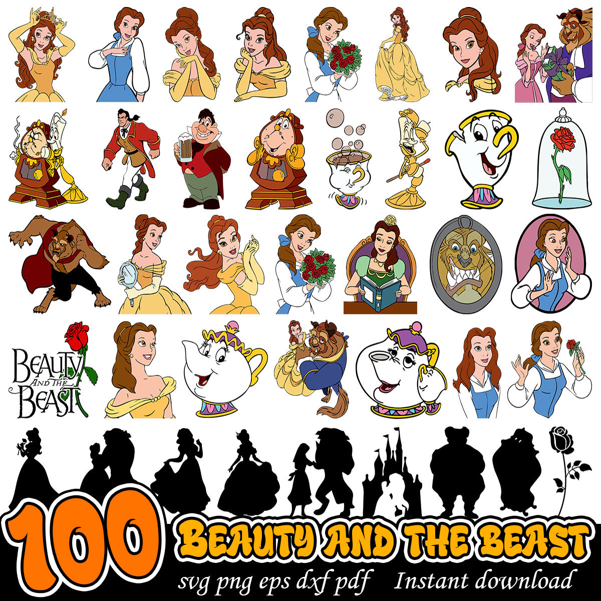 Beauty and the beast bundle svg, Disney cartoon svg bundle