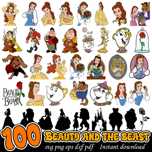 Beauty and the beast bundle svg, Disney cartoon svg bundle