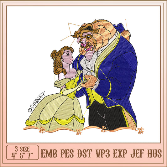 Beauty and the Beast Embroidery Design