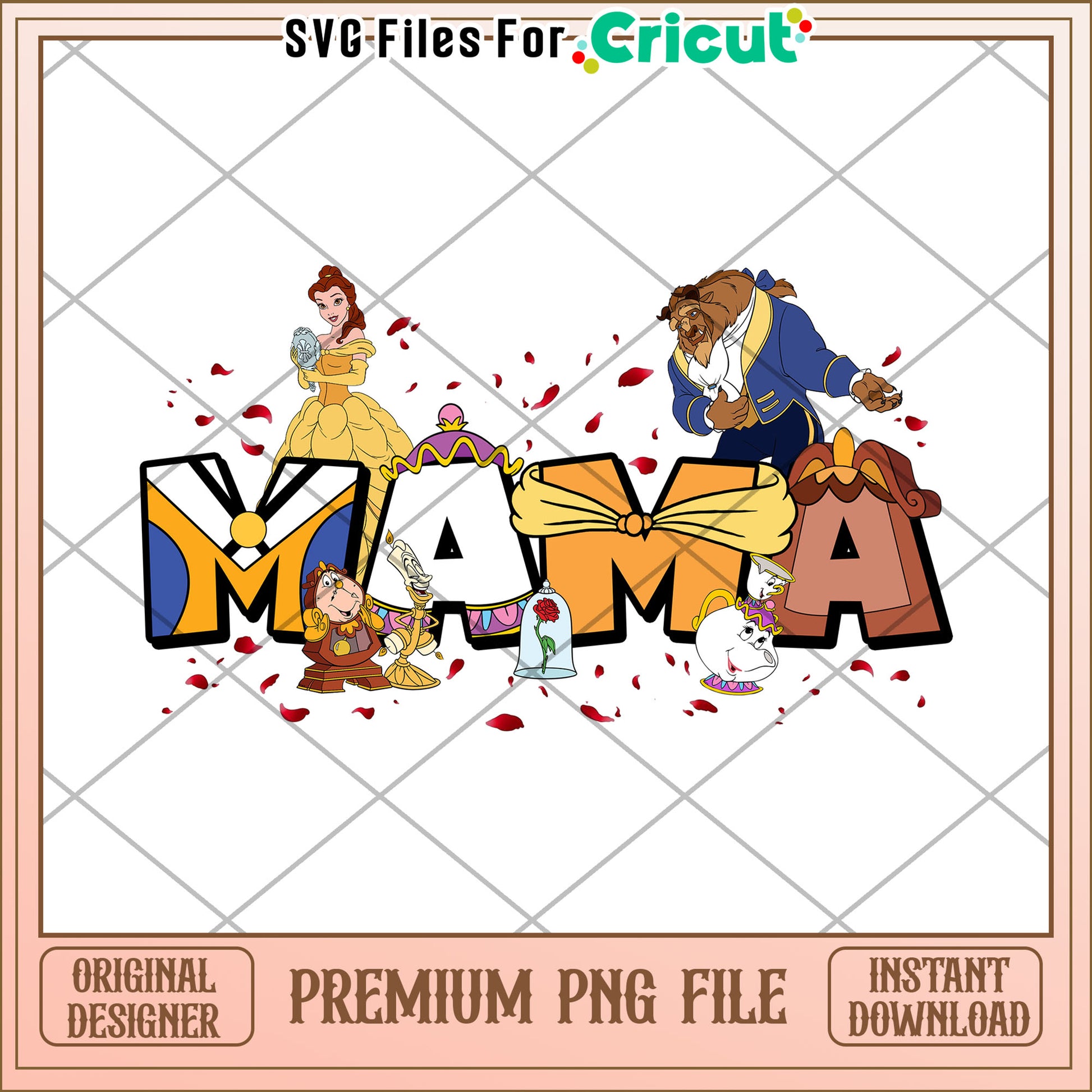 Beauty and the Beast Mama PNG Design