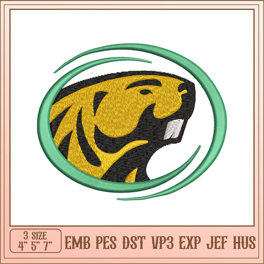 Beaver Embroidery Design 3 Sizes