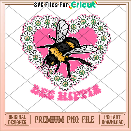 Bee Hippie PNG Sublimation Design
