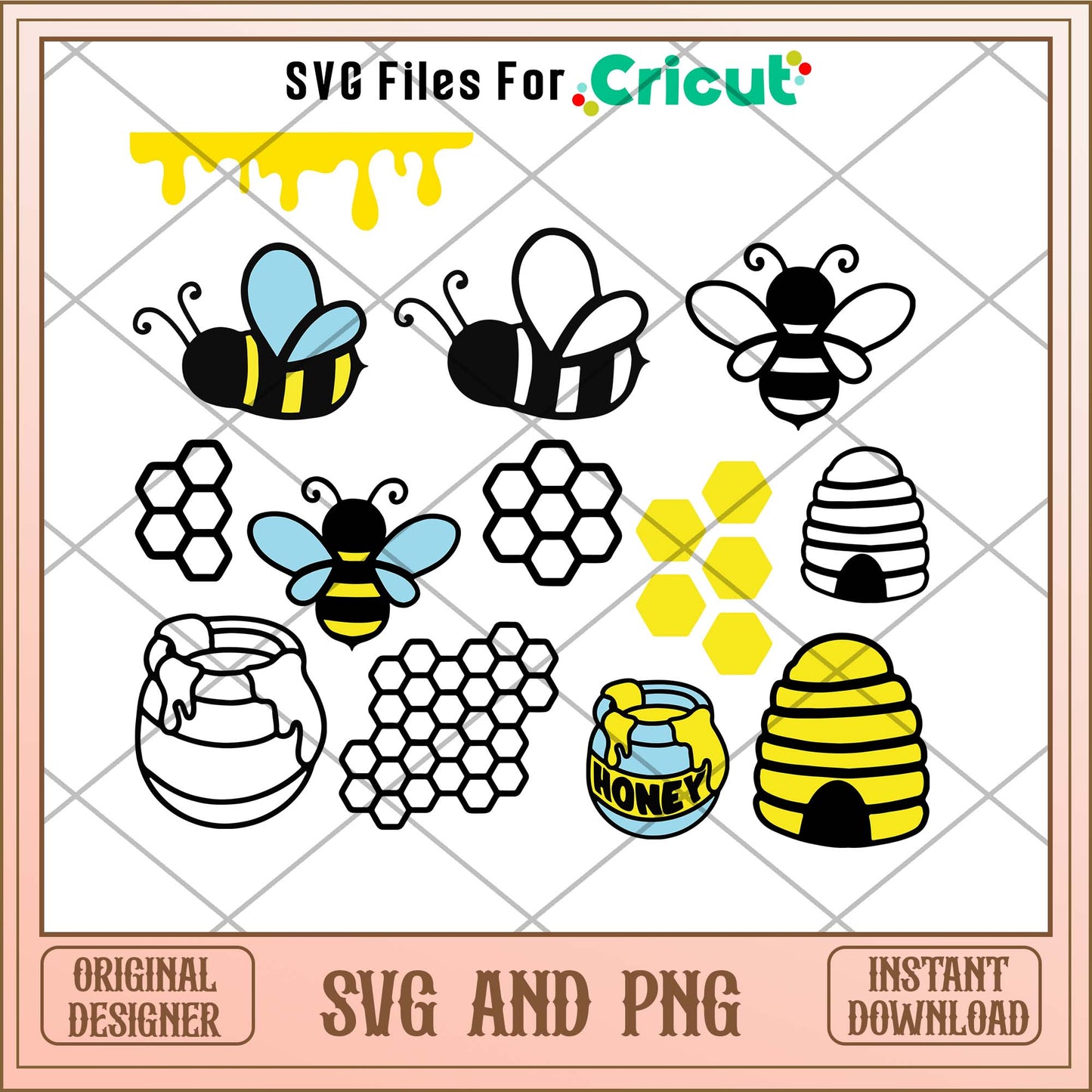 Bee honey svg bundle, Bee cartoon svg bundle - Svgfileforcricut