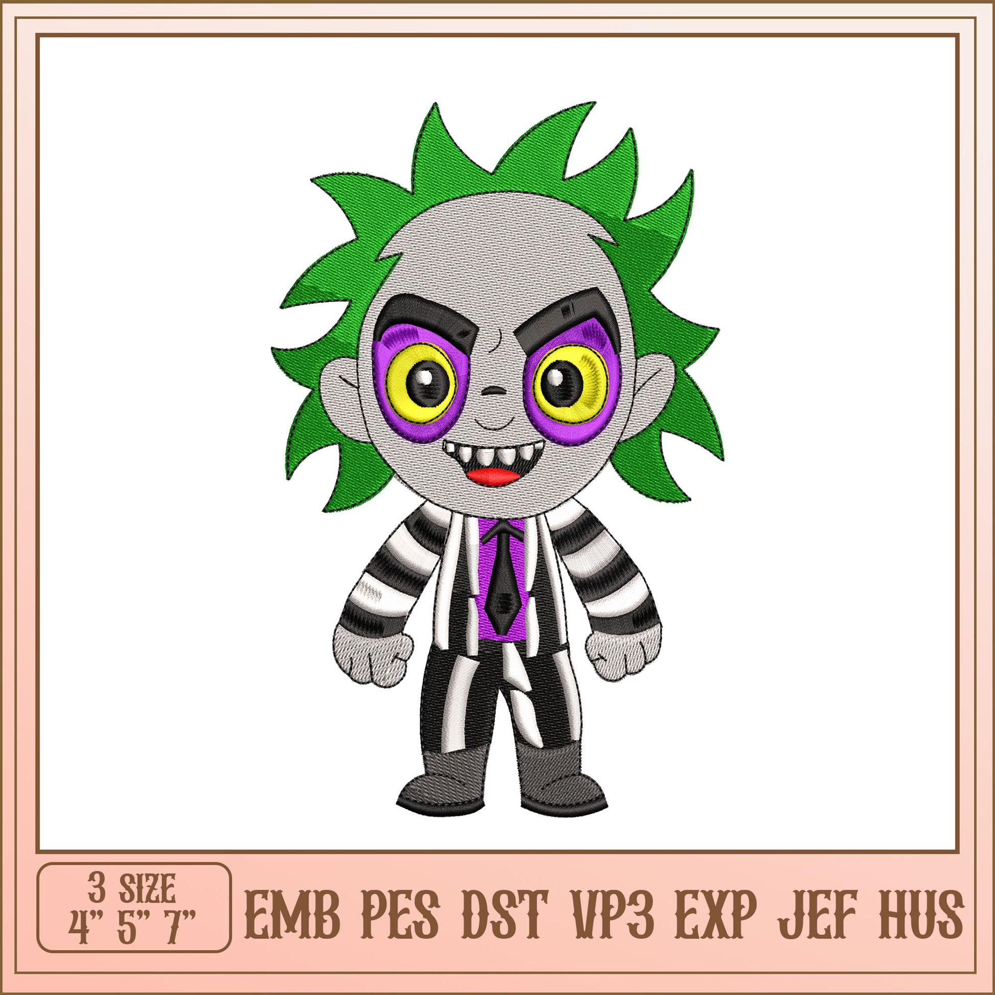 Beetlejuice Embroidery Design