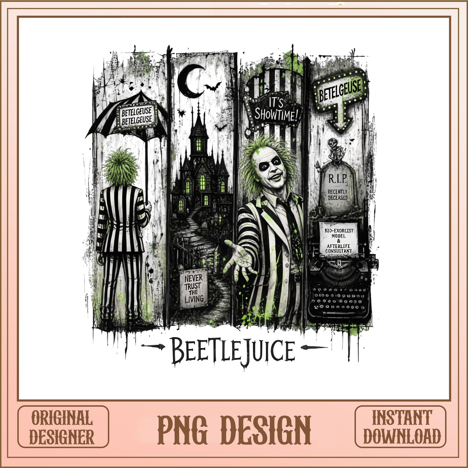 Beetlejuice Its Showtime PNG, Horror Movie PNG, Halloween PNG