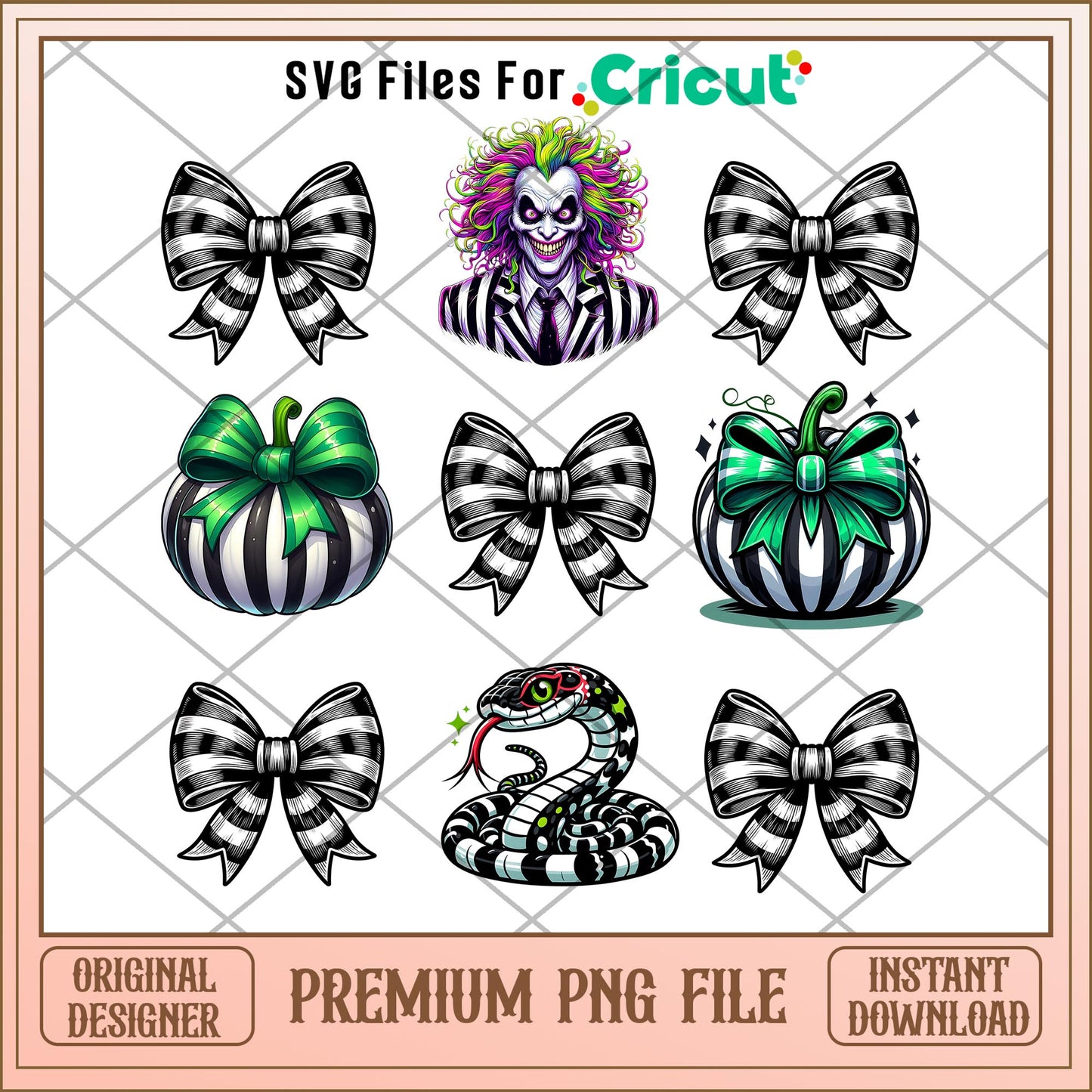 Beetlejuice Vibrant and bow png, beetlejuice png, halloween png