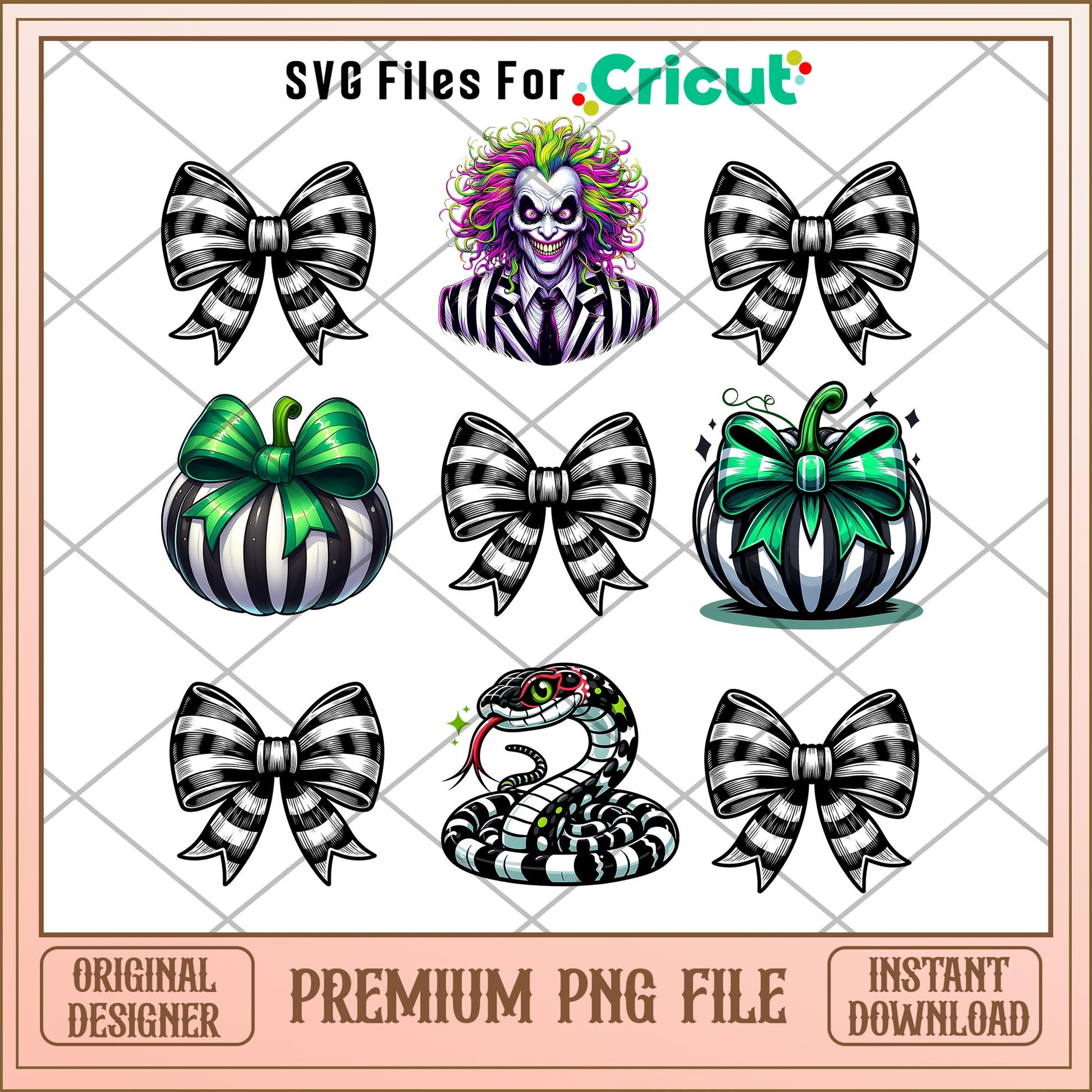 Beetlejuice Vibrant and bow png, beetlejuice png, halloween png