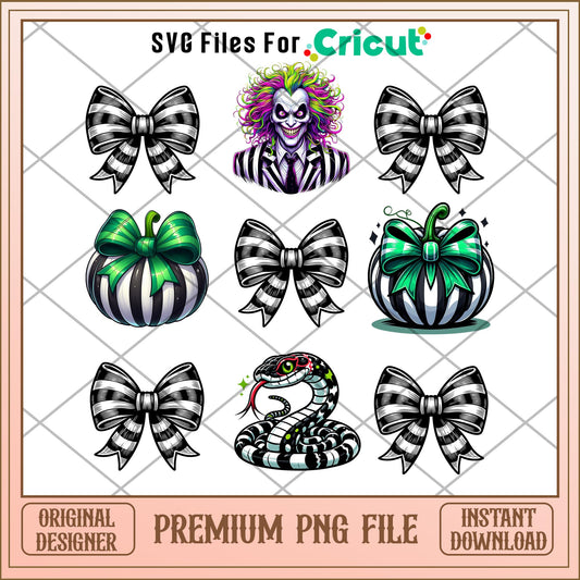 Beetlejuice Vibrant and bow png, beetlejuice png, halloween png