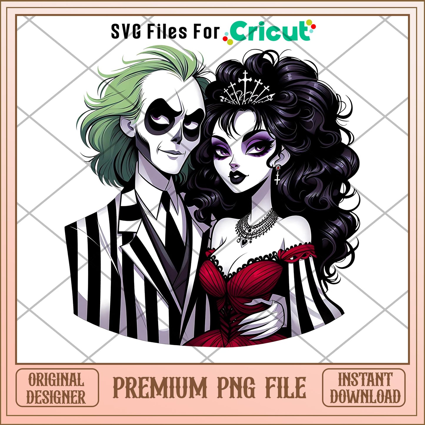 Beetlejuice and Lydia love png, love png, halloween png